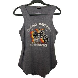 Harley-Davidson Women's Medium Heather Gray Racerback Tank Top Motorcycle Biker